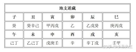 巳藏支|地支藏干表，地支藏干的口诀